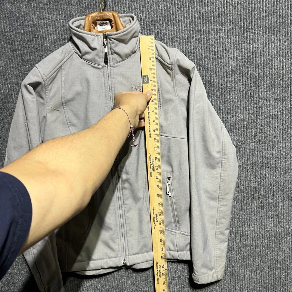 The North Face Apex Bionic Jacket Women Size S‎ Gray Softshell Fleece Lined Coat